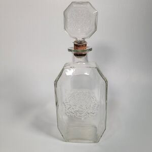 Vintage Seagram's Whiskey Glass Decanter with Stopper - Original, 9" Tall